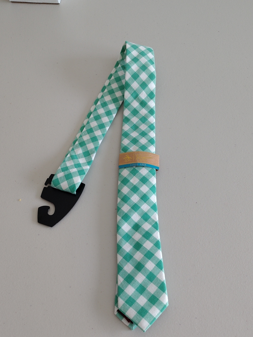 Penguin Gingham Cotton Necktie Mint